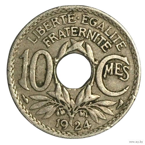 Франция 10 сантимов, 1924