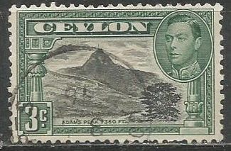 Цейлон. Король Георг VI. Пик Адамса. 1938г. Mi#231.