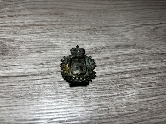 Кокарда полицейского Минской губернии с остатками позолоты