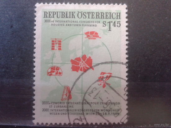 Австрия 1956 Карта Европы, межд. конференция в Вене