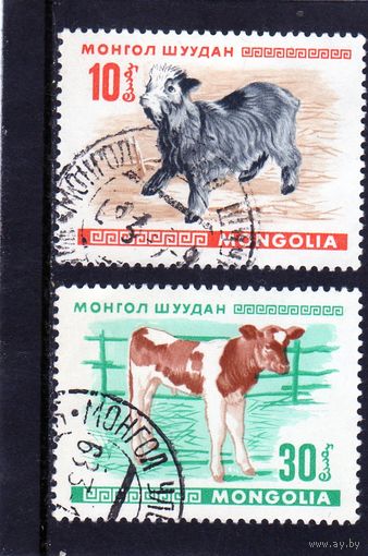 Монголия. Ми-483,486.Теленок.Козленок.Серия: Молодые животные.1968.