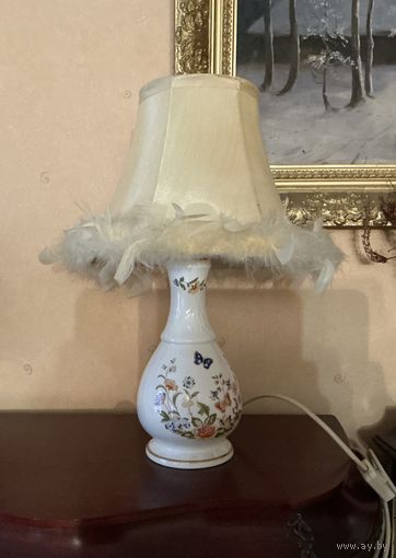 Лампа настольная Aynsley Бабочки Цветы фарфор Англия винтаж