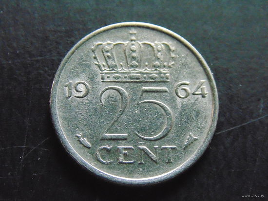 Нидерланды 25 центов 1964 г.