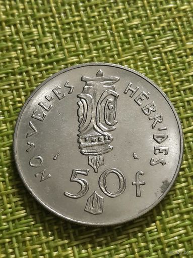 Новые Гебриды 50 франков 1972 г ( малый тир 200 тыс.
