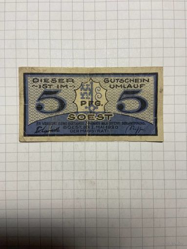 5 пфеннигов (нотгельды) г. Германия - 1312