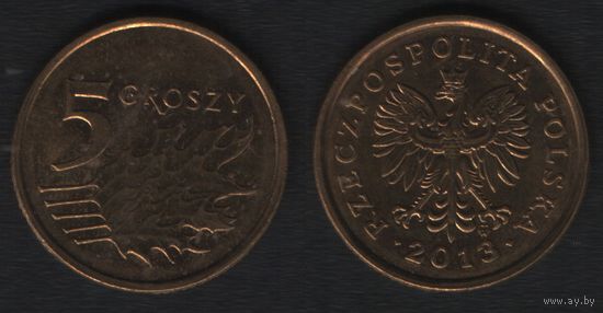 Польша y278 5 грош 2013 год (mw) (стар.тип) надп. вокруг орла (_6