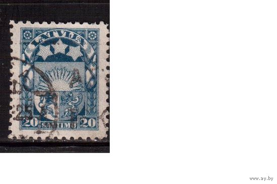 Латвия-1923 (Мих.95)  гаш. , Стандарт, Герб,(1)