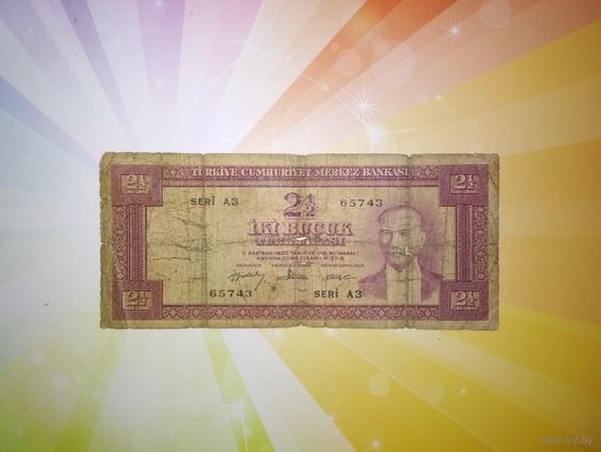 Турция 2 1/2 лиры 1960г РЕДКАЯ