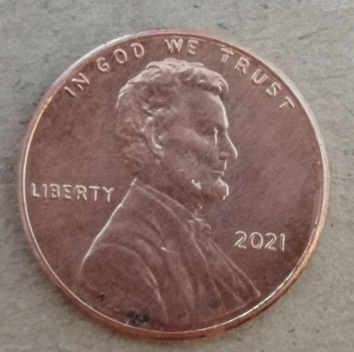 США 1 цент, 2021 Цент Линкольна без отметки мд, KM# 468