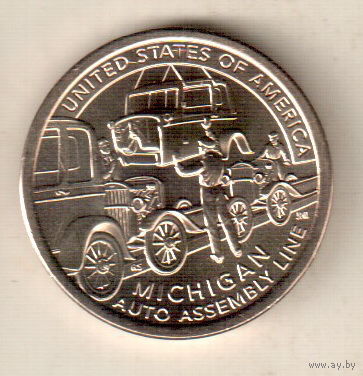 США доллар 2025 Инновации  Конвейерная линия для сборки автомобиля штат Мичиган двор D