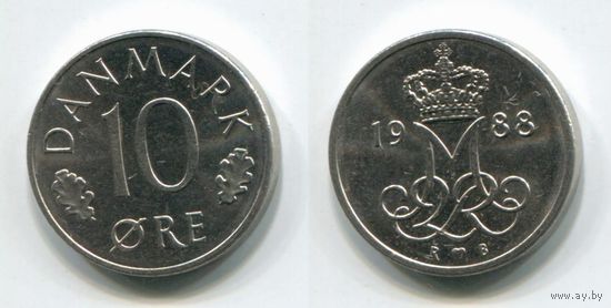 Дания. 10 эре (1988, aUNC)