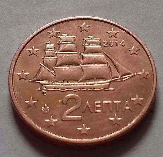 2 евроцента, Греция 2014 г., AU