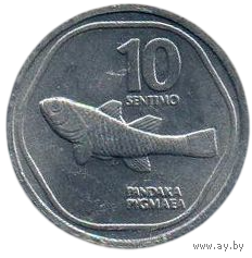 Республика Филиппины. 10 сентимо 1986. Фауна. Рыба. Карликовый бычок.