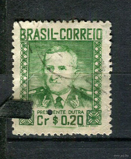 Бразилия - 1947 - Президент Эурико Гаспар Дутра 0,20Cr - [Mi.718AX] - 1 марка. Гашеная.  (Лот 15EQ)-T7P7