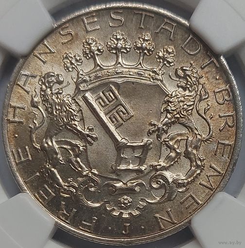 2 марки 1904 Бремен MS-66 NGC