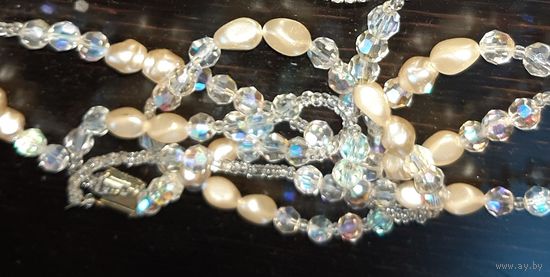 Ожерелье,  бусы ,,Аврора бореалис,, Чехия,  винтаж.фото добавил.