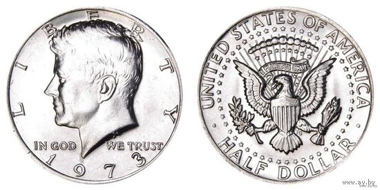 Пол доллара США 1973 год Кеннеди (Состояние на фото,редкий год)