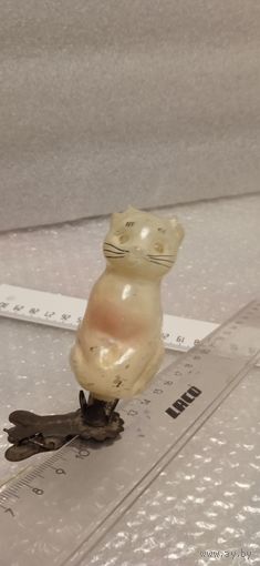 Ёлочная игрушка в реставрацию. Кошка. 25-2