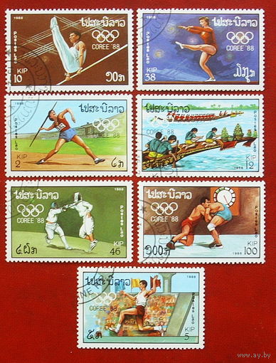 Лаос. Спорт. ( 7 марок ) 1988 года.