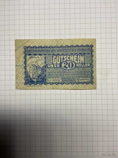 20 геллеров (нотгельды) Австрия.-2412