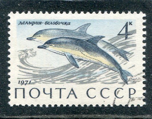 СССР 1971.. Морская фауна. Дельфины