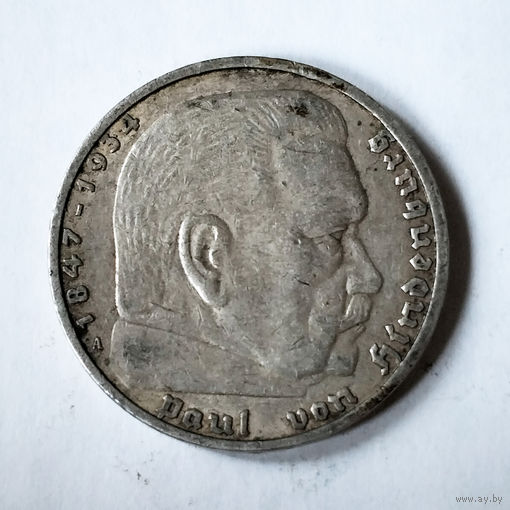 5 марок Гинденбург 1936 г. А. VF.