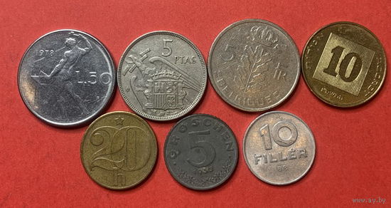 Европа, 7 разных монет из 7 стран - 5