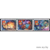 Марки СССР 1981.  5169. Международные космические полеты (МНР) (5170-5172) серия из 3-х марок