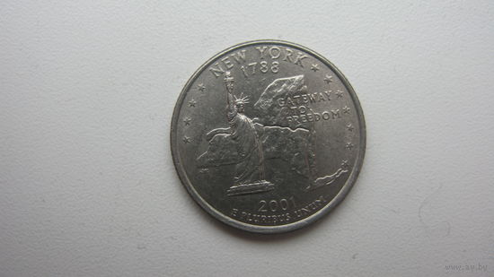 США 25 центов 2001 г. Нью Йорк