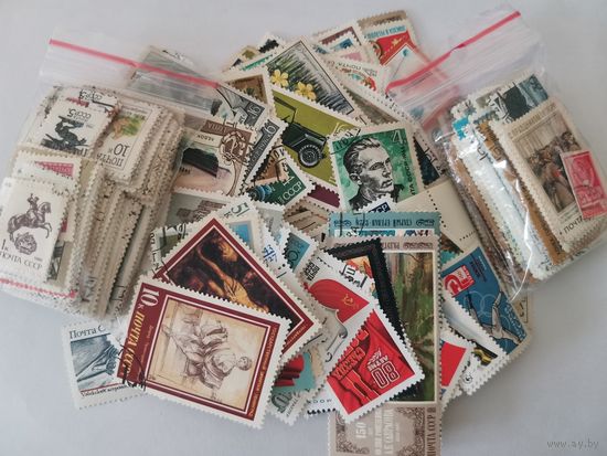 Сборный лот из марок СССР. Рандомным образом в лот войдут 100 марок, максимально БЕЗ повторов. Чистые и гашенные.