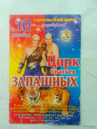 Программка.Гомельский цирк. Братья Запашные. 2006 г