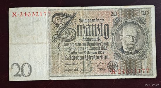 1929 год  Германия 20 рейхсмарок