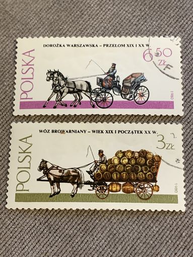 Польша 1980. Конный транспорт. Марки из серии