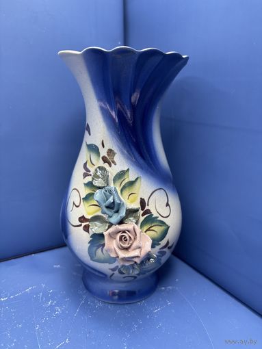 Винтажная ваза лепка роспись СССР фарфор