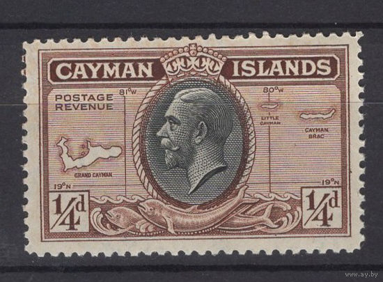 1935 Кайманы / Cayman Is ** 1/4d Карта, Георг V