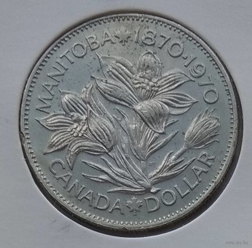 Канада 1 доллар 1970 г. 100 лет со дня присоединения Манитобы. В холдере