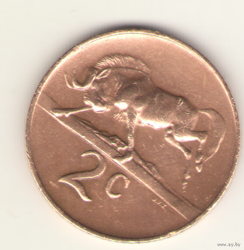 2 цента 1966 г. (SOUTH AFRICA)