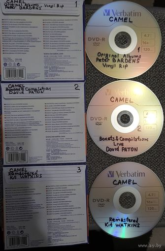 DVD MP3 дискография CAMEL, Peter BARDENS, David PATON, Kit WATKINS (CD & Vinyl rip) - 3 DVD