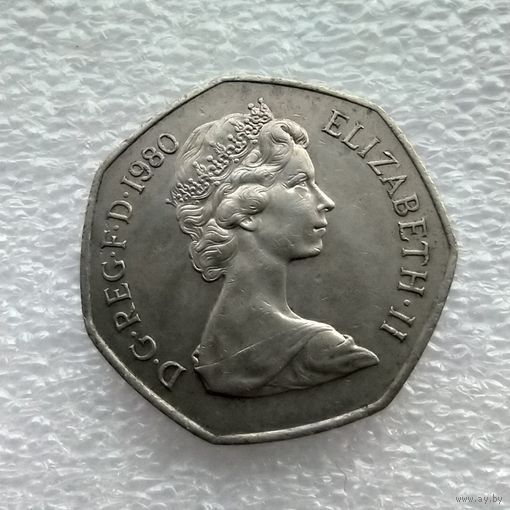 50 новых пенсов 1980 года Великобритания