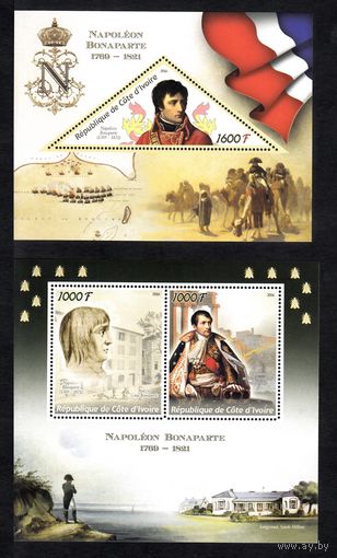 Кот-д'Ивуар 2016 **  Император Франции Наполеон Бонапарт  Блок + лист 2 марки