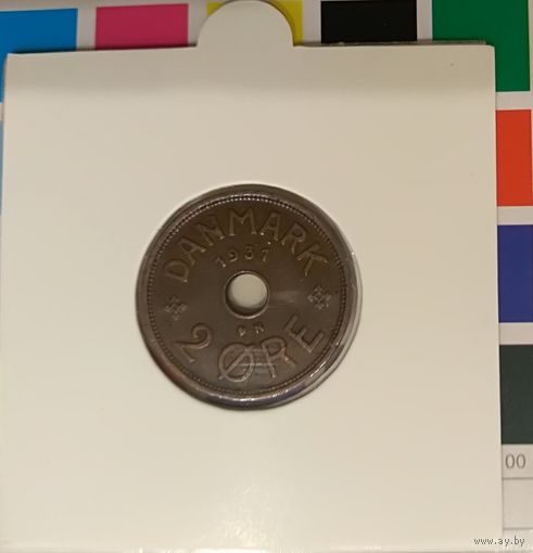 Дания 2 эре 1931 N в холдере