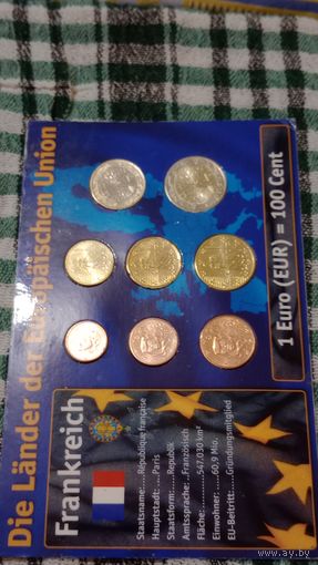 Франция евро комплект 1999-2002 unc