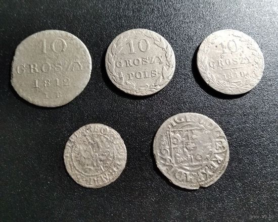 Сборный лот монет РП , Русско-польские и ВКЛ.