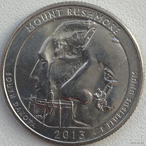 США 25 центов (квотер) 2013 г. D. Парк Маунт-Рашмор. Штат Южная Дакота