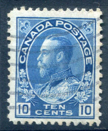 Британские колонии - Канада - 1922/25г. - король Георг V, 10 с, син - 1 марка - гашёная [Mi 112]. #3-WB-82-A-1