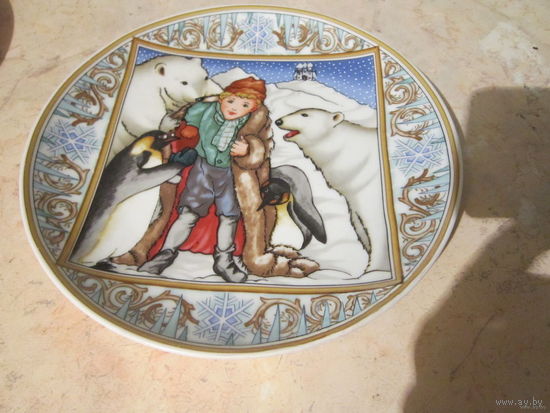 Тарелка коллекционная. Villeroy&Boch .  Пингвин . Белый медведь. Германия