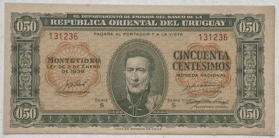 Уругвай 50 сентесимо 1939 г.
