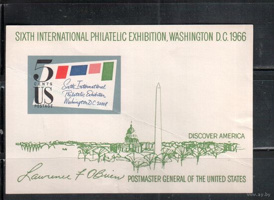 США-1966, (Мих. Бл.11) , * , Филвыставка