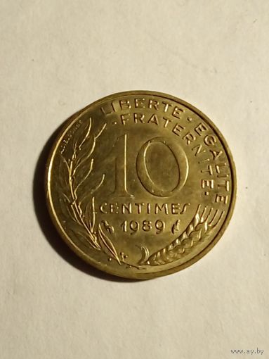 Франция. 10 сантимов 1989 г.