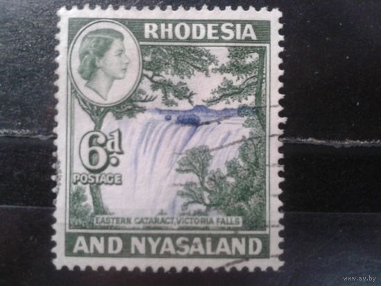 Родезия и Ньсаленд, 1959/1962. Королева Елизавета II и водопад Викрория